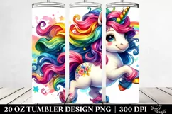 Funny Unicorn Running Watercolor Tumbler Product Image 2