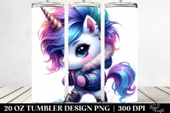 Baby Unicorn Playing Winter | 20 oz Tumbler Product Image 2