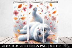 Spring Petals Cat Design | 20 Oz Tumbler Product Image 2