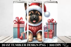 Winter German Shepherd Pup, Watercolor 20 Oz Tumbler Product Image 2