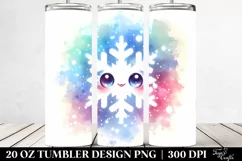 Vibrant Digital Painting Snowflake Tumbler Design Product Image 2