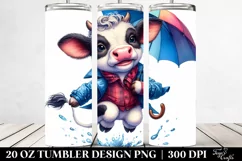 Cute Baby Cow Jumping 20 Oz Tumbler Product Image 2