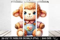 Colorful Baby Plush Lamb Clipart, High-Res 20 Oz Tumbler Product Image 2