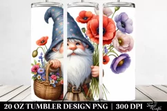 Cute Gnome Flowers Basket | 20 Oz Tumbler Product Image 2