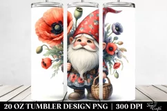 Cute Gnome Flowers Basket | 20 Oz Tumbler Product Image 2