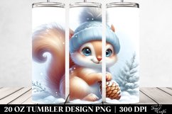 Cute Baby Squirrel Winter Clipart, Transparent 20 Oz Tumbler Product Image 2
