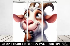 Funny Goat with Big Eyes Clipart, Transparent 20 Oz Tumbler Product Image 2