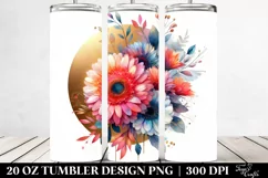 Colorful Gerbera Gold Foil Frame | 20 Oz Tumbler Product Image 2