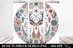Colorful Reindeer Winter Design, Transparent 20 Oz Tumbler Product Image 2