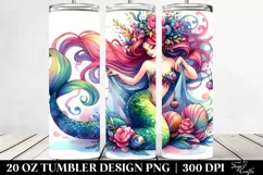 Playful Mermaid Watercolor Tumbler Product Image 2