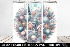 Pastel Christmas Round Image Clipart 20 Oz Tumbler Product Image 2