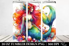 Sitting Mermaid Drawing | 20 oz Tumbler Product Image 2