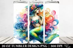 Sitting Mermaid Watercolor Tumbler Product Image 2