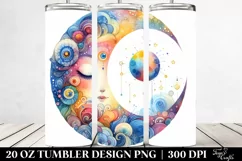 Colorful Watercolor Moon | 20 Oz Tumbler Product Image 2
