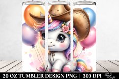 Watercolor Baby Unicorn Cowboy | 20 oz Tumbler Product Image 2