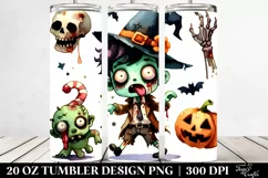 Watercolor Style Simple Funny Halloween Clipart with Zombie, Product Image 2