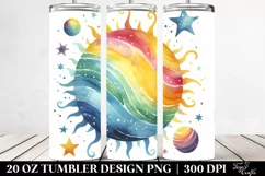 Colorful Simple Watercolor Sun | 20 Oz Tumbler Product Image 2
