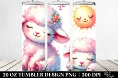 Colorful Sleeping Baby Lamb | 20 oz Tumbler Product Image 2