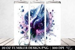 Glossy Sweet Pea Metalic Watercolor Tumbler Product Image 2
