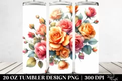 Glossy Orange Roses 20 Oz Tumbler Product Image 2