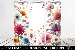 Colorful Wildflowers Frame | 20 oz Tumbler Product Image 2