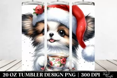 Enthusiastic Papillon Puppy, Watercolor 20 Oz Tumbler Product Image 2