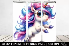 Funky Jumping Unicorn Clipart, High-Res 20 Oz Tumbler Product Image 2