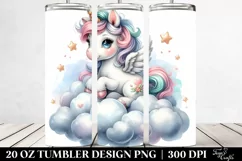 Cute Baby Unicorn from Cloud | 20 Oz Tumbler Product Image 2