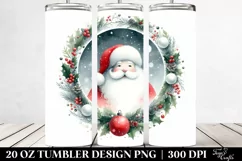 Christmas Santa Watercolor Tumbler Design Product Image 2