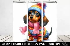 Expressive Baby Dachshund Winter | 20 oz Tumbler Product Image 2