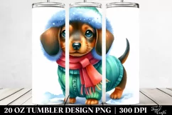 Expressive Baby Dachshund Winter | 20 oz Tumbler Product Image 2