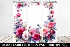 Vibrant Abstract Pink Roses Tumbler Design Product Image 2