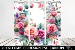 Vibrant Abstract Pink Roses Tumbler Design Product Image 2