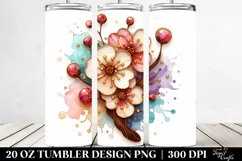 Detailed Stained Cherry Blossom | 20 Oz Tumbler Product Image 2