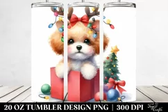 Expressive Poodle Puppy, Watercolor 20 Oz Tumbler Product Image 2