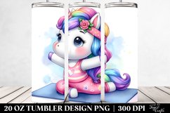 Cute Baby Unicorn Yoga Instructor Tumbler Product Image 2