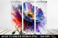 Abstract Shiny Plastic Poppy. 20 Oz Tumbler Design Product Image 2