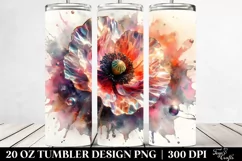 Abstract Shiny Plastic Poppy. 20 Oz Tumbler Design Product Image 2