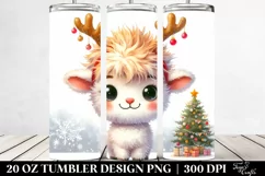 Expressive Baby Lamb with Reindeer Horns 20 Oz Tumbler Product Image 2