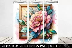 Abstract Stained Camellia | 20 oz Tumbler Product Image 2
