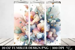 Sweet Pea Watercolor Splash 20 Oz Tumbler Product Image 2