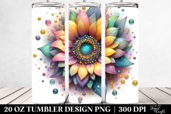 detailed Vibrant Pastel Sunflower Metallic | 20 oz Tumbler Product Image 2