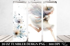 Washed Whimsical Fairy Running, Transparent 20 Oz Tumbler Product Image 2