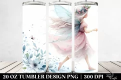 Washed Whimsical Fairy Running, Transparent 20 Oz Tumbler Product Image 2
