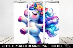 Dancing Unicorn Watercolor Tumbler Product Image 2