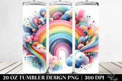 Colorful Pastel Rainbow Abstract Tumbler | 20 oz Tumbler Product Image 2