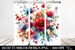 Colorful Red Flowers Tumbler Design Product Image 2