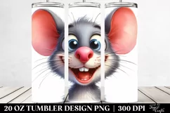 Funny Mouse Portrait Clipart, Transparent 20 Oz Tumbler Product Image 2