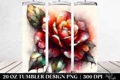 Abstract Glossy Camellia. 20 Oz Tumbler Design Product Image 2