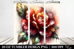 Abstract Glossy Camellia. 20 Oz Tumbler Design Product Image 2